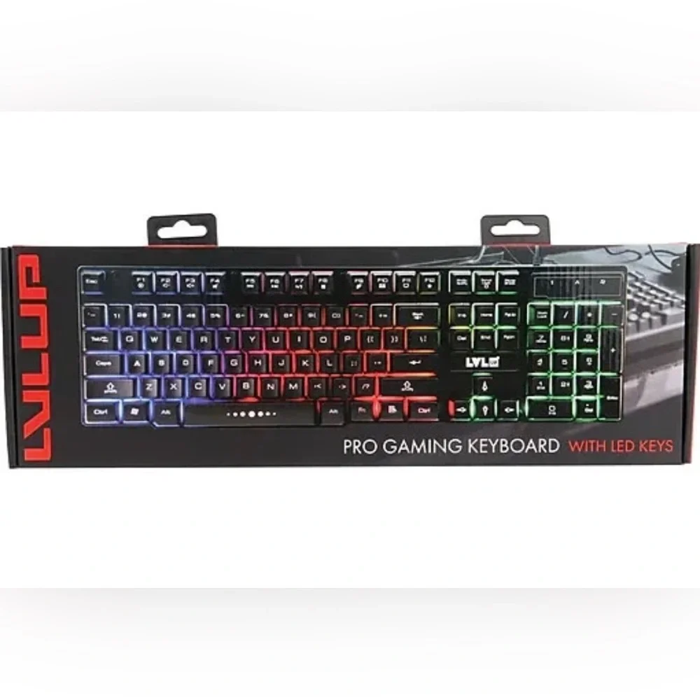 Vivitar LVLup LU734 Pro Gaming Wired Keyboard w/Multi Color LED Keys NEW